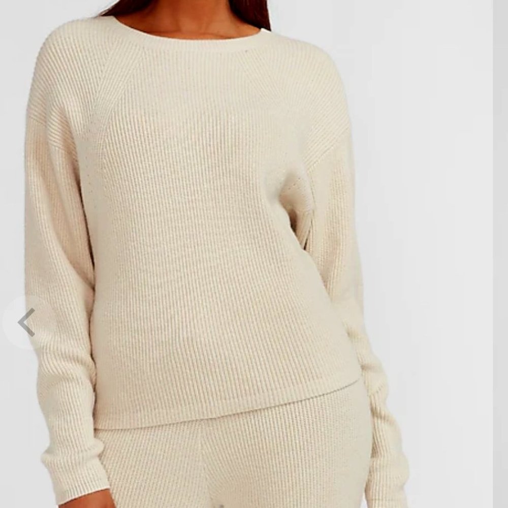 Express Cozy Ribbed Crew Neck Sweater